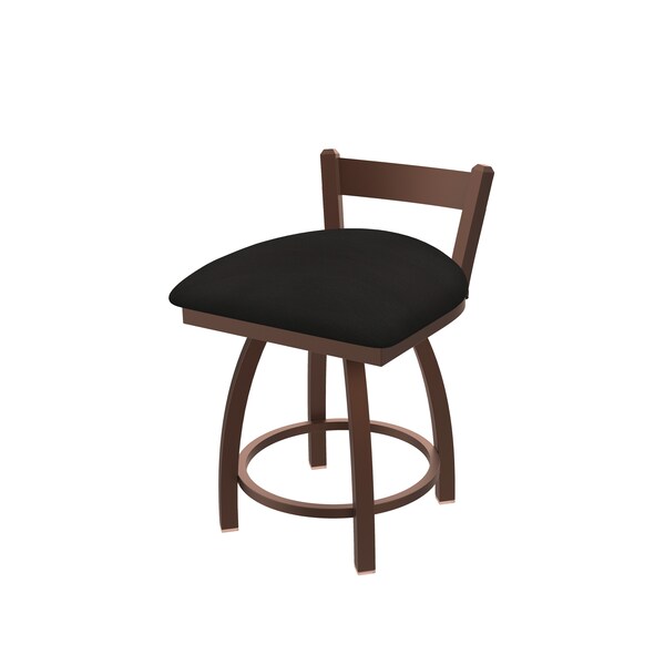 18" Low Back Swivel Vanity Stool, Bronze Finish, Canter Espresso Seat